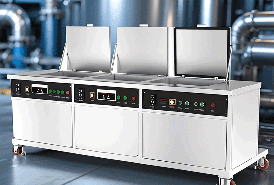 Multi-tank ultrasonic cleaner for high volume production
