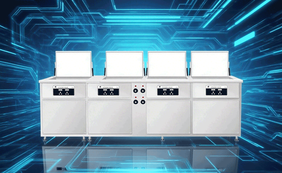 Heavy duty ultrasonic cleaning transducer system