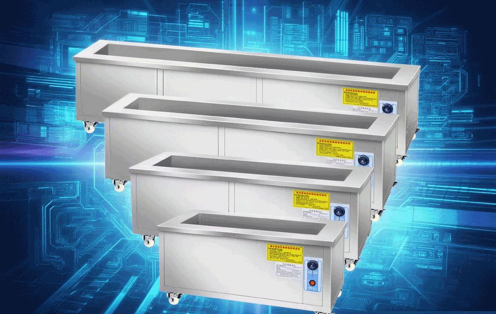 Fully automatic ultrasonic cleaning line