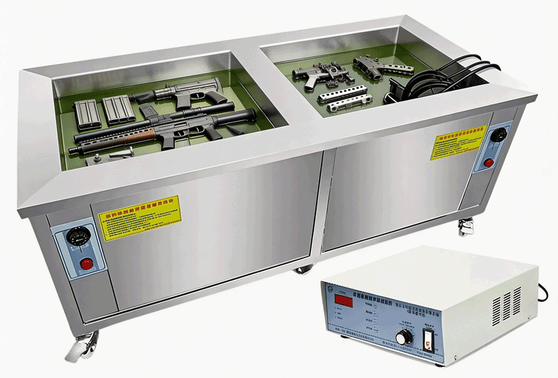 Ultrasonic cleaning of firearms and gun parts