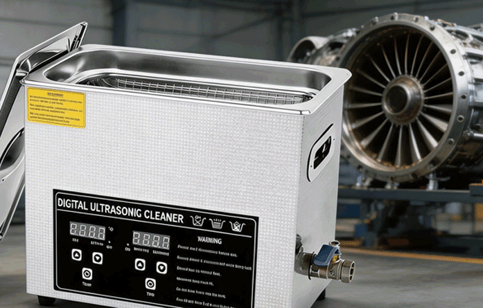 Ultrasonic cleaning of aerospace components - turbine blades and engine parts