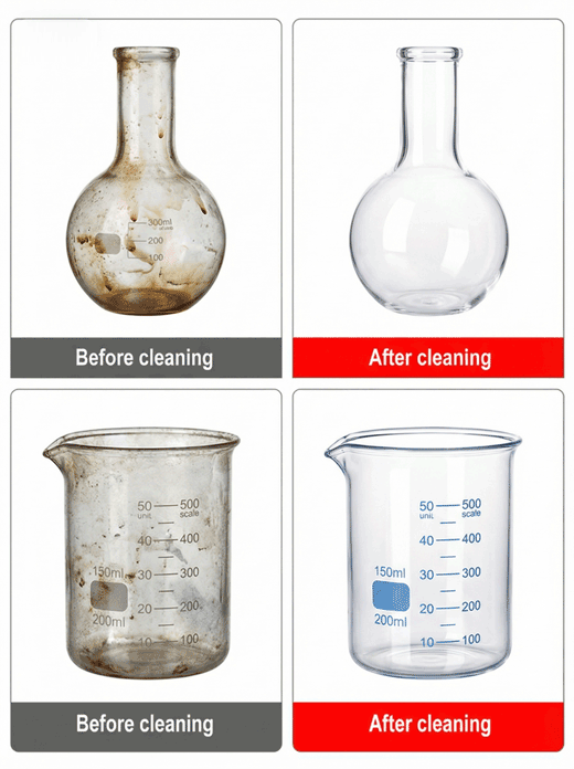 Ultrasonic cleaning benefits for laboratory glassware - safe and effective